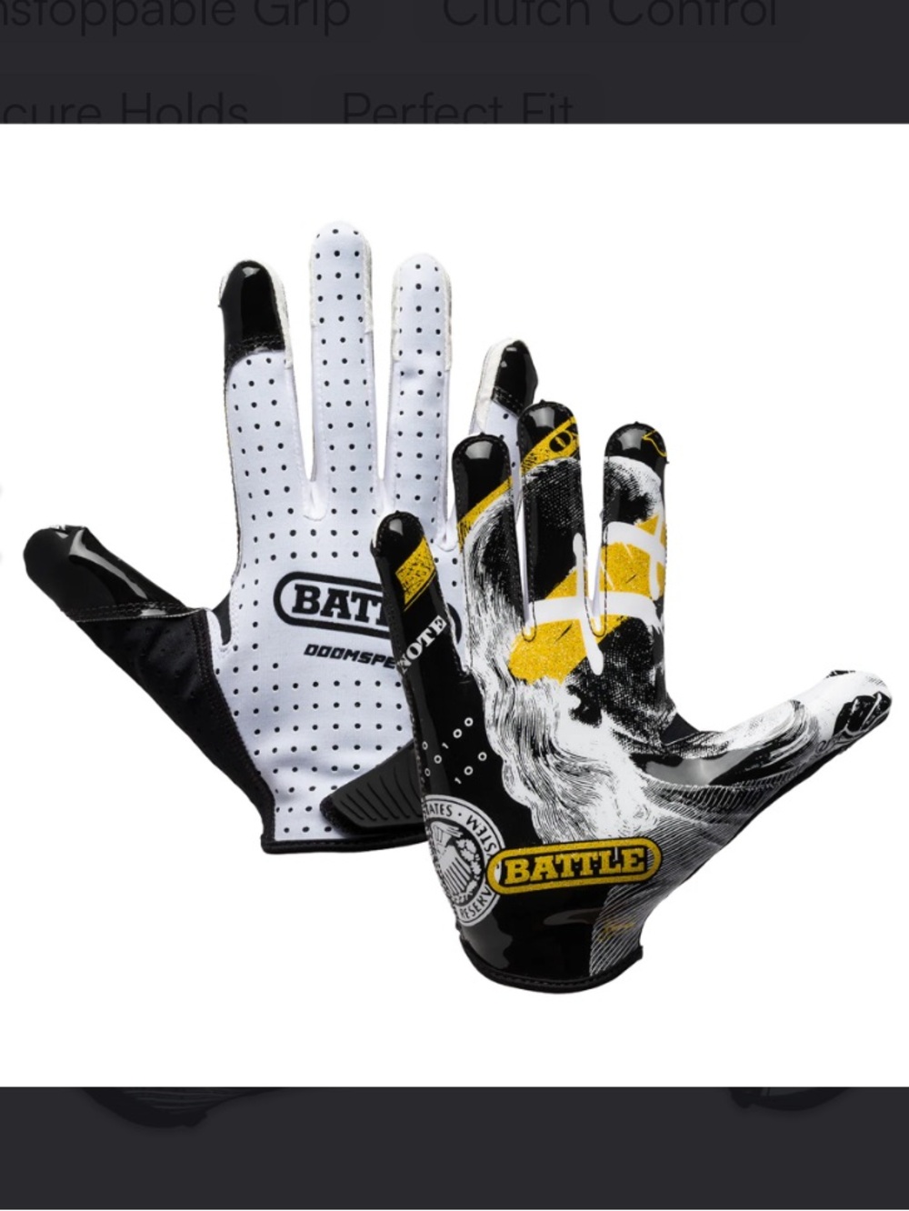 NEW Battle Doom Speed Receiver Gloves - Benjamin XX